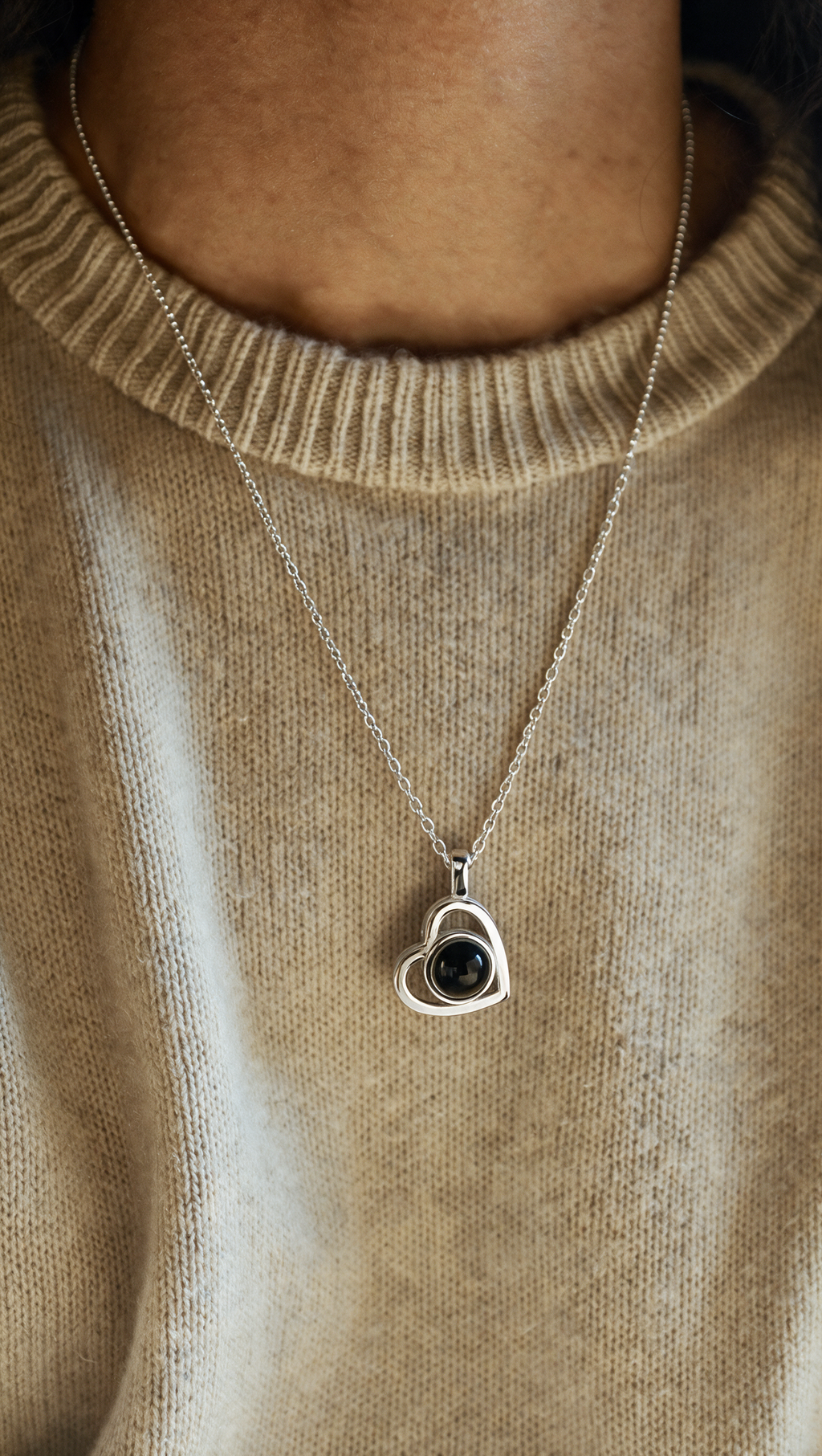 The Memory Necklace - Heart pendant, Silver